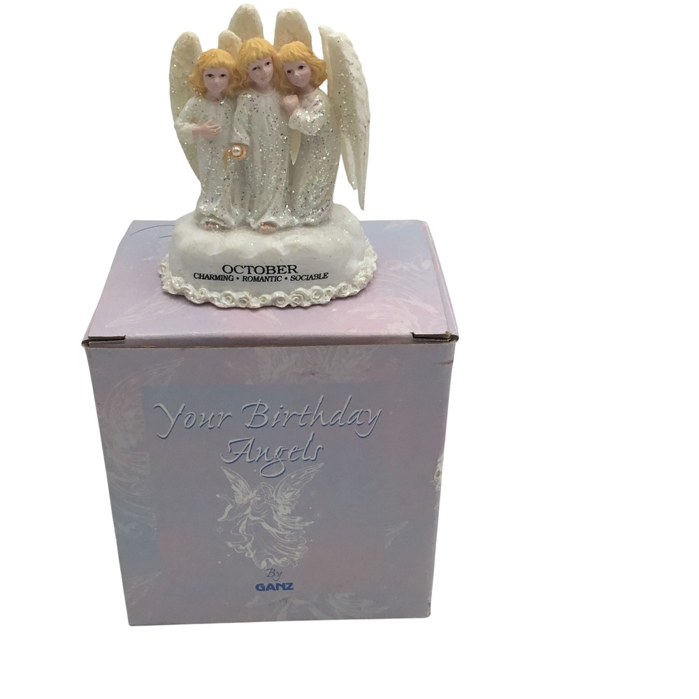 Ganz Your Birthday Angels October Figurine ED5641 Glitter Angel Trio